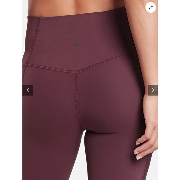 NEW ATHLETA Salutation Stash II Lace 7/8 Tights Leggings Maroon - Picture 6 of 6